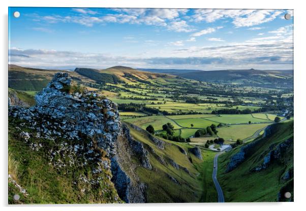 Winnats Pass and Hope Valley Acrylic by Tim Hill