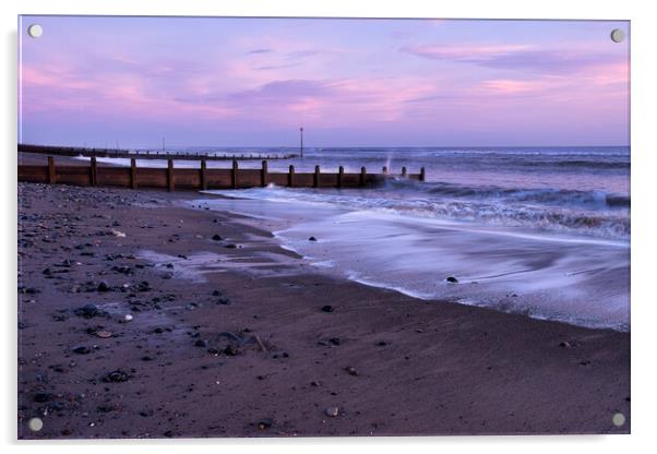 Withernsea Beach at Dawn Acrylic by Tim Hill