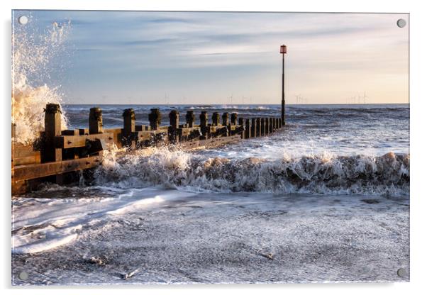 Breaking Wave, Withernsea, Yorkshire Acrylic by Tim Hill