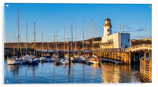 Scarborough Lighthouse Yorkshire Acrylic by Tim Hill