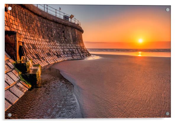 Filey Beach Sunrise Acrylic by Tim Hill