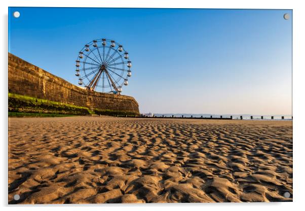 Bridlington Beach and Big Wheel Acrylic by Tim Hill