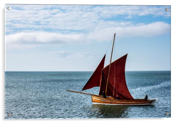 Historic Bridlington Coble Sets Sail Acrylic by Tim Hill