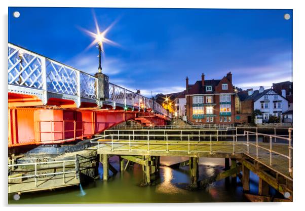 Whitby Swing Bridge North Yorkshire Acrylic by Tim Hill