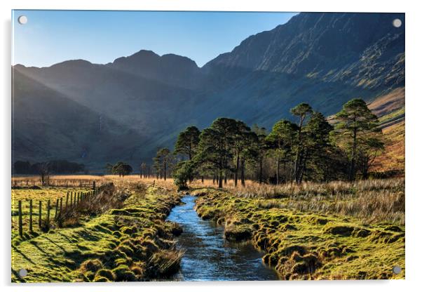 Serene Sunrise in Buttermere Acrylic by Tim Hill