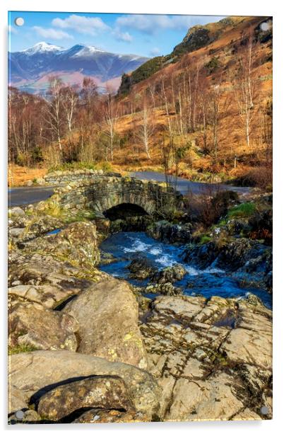 A Winter Wonderland at Ashness Packhorse Bridge Acrylic by Tim Hill