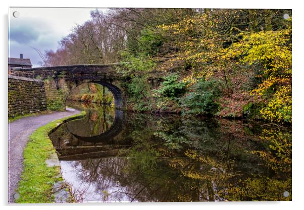 Rochdale Canal Hebden Bridge Acrylic by Tim Hill