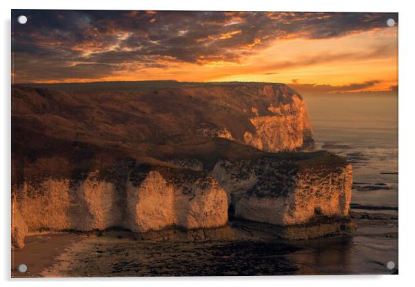 Flamborough Head Cliffs Acrylic by Tim Hill