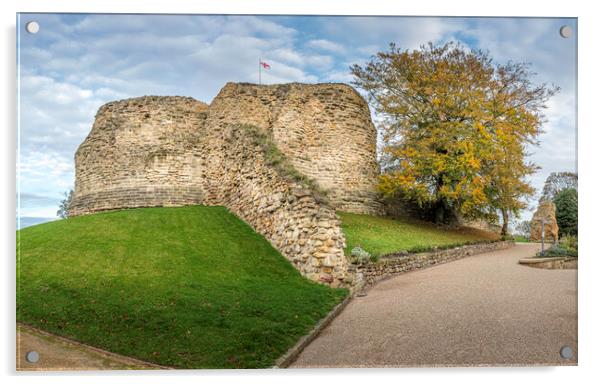 Pontefract Castle in Autumn Acrylic by Tim Hill