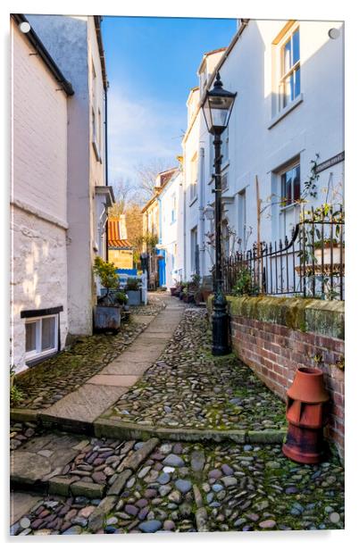 Littlewood Terrace, Robin Hoods Bay Acrylic by Tim Hill