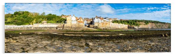 Robin Hoods Bay Seafront Panoramic Acrylic by Tim Hill