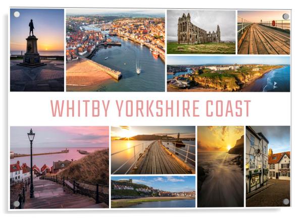 Whitby Yorkshire Coast Collage Acrylic by Tim Hill