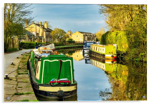 Serenity on the Skipton Canal Acrylic by Tim Hill
