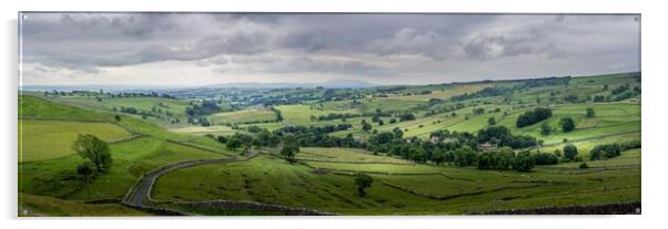 Malham Panoramic Yorkshire Dales Acrylic by Tim Hill