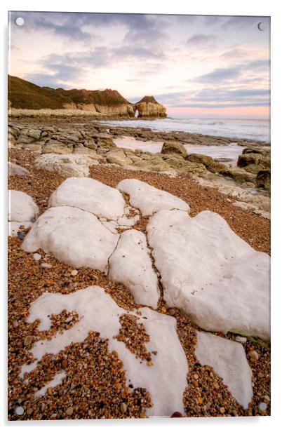 Serenity at Thornwick Bay Acrylic by Tim Hill