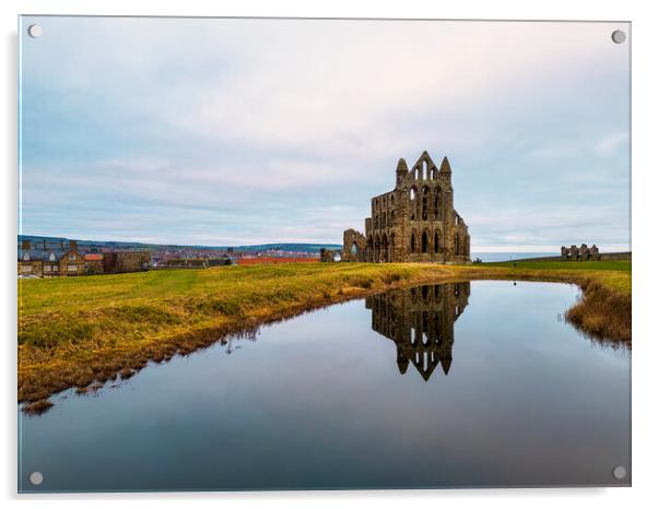 Whitby Abbey Reflections Acrylic by Tim Hill