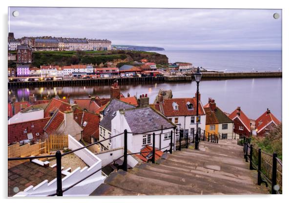 199 Steps Whitby Acrylic by Tim Hill