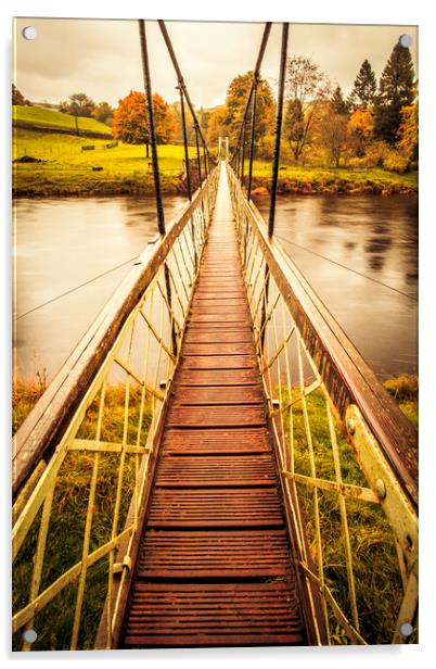 Hebden Suspension Bridge Acrylic by Tim Hill