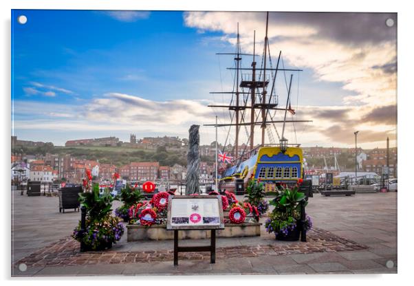 HMS Endeavour Whitby Acrylic by Tim Hill