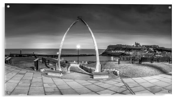 Whitby Whalebones Black and White Acrylic by Tim Hill
