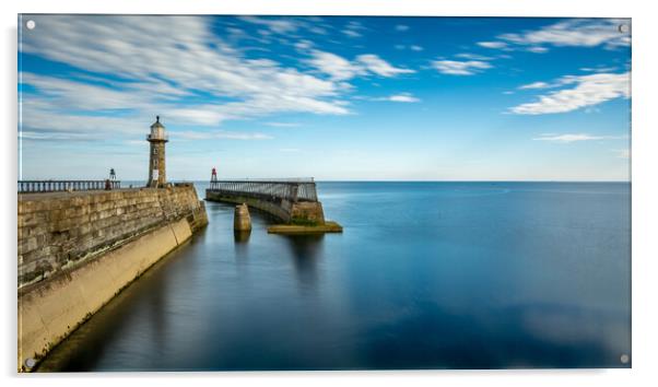 Whitby East Pier Acrylic by Tim Hill