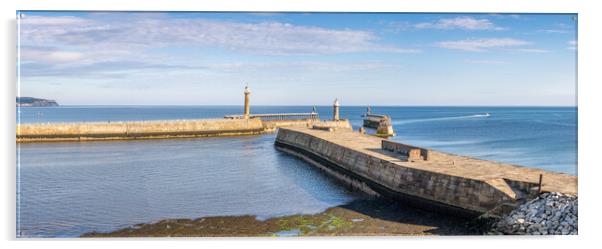 Whitby Harbour Entrance Panoramic Acrylic by Tim Hill