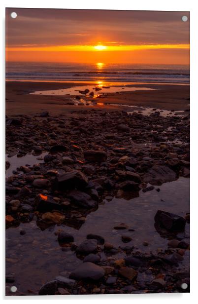 Scarborough South Beach Sunrise Acrylic by Tim Hill