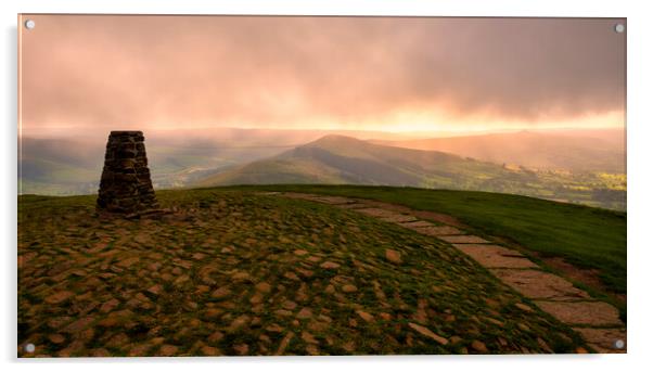 Majestic Sunrise at Mam Tor Acrylic by Tim Hill