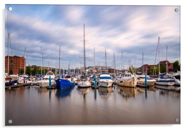 Serenity of Hull Marina Acrylic by Tim Hill