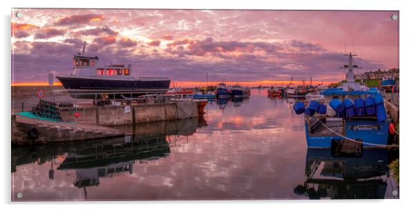 Serene Sunrise Over Seahouses Harbor Acrylic by Tim Hill