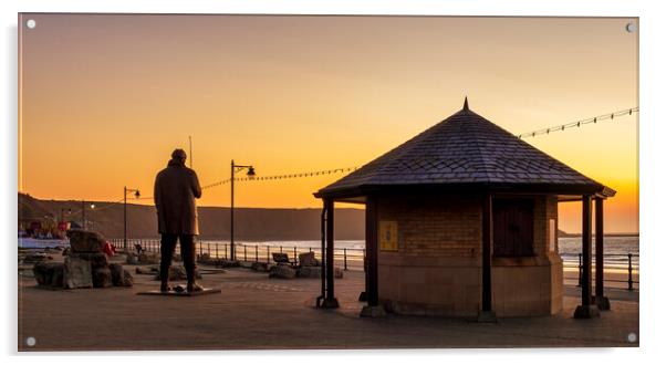 The Beauty of Filey Seafront Acrylic by Tim Hill