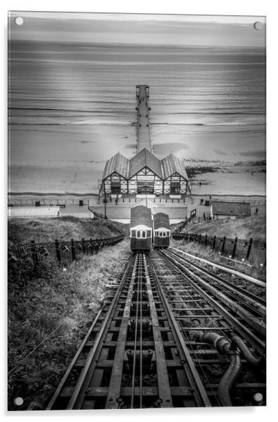 Nostalgic Charm of Saltburn Pier Acrylic by Tim Hill
