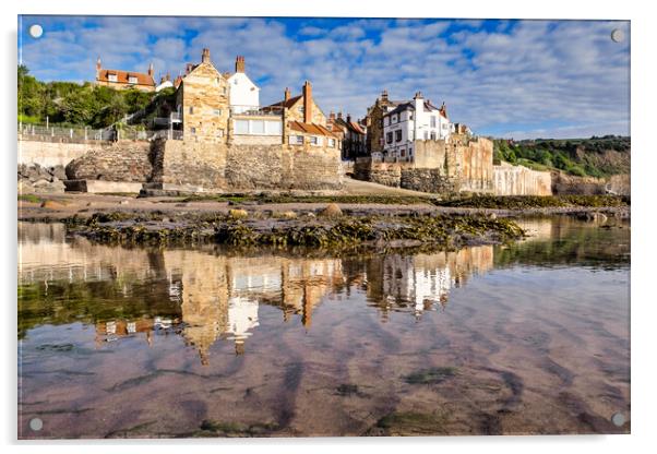 Mirrored Beauty of Robin Hoods Bay Acrylic by Tim Hill