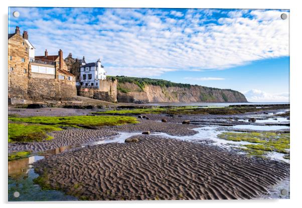 Robin Hoods Bay Seafront Acrylic by Tim Hill