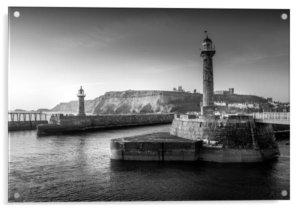 Whitby Black and White Acrylic by Tim Hill
