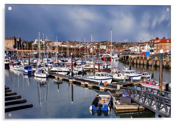 Scarborough Harbour Yorkshire Acrylic by Tim Hill