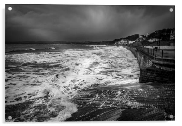 Filey Black and White Acrylic by Tim Hill