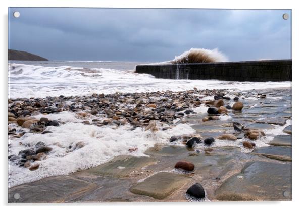 Filey Cobble Landing Acrylic by Tim Hill