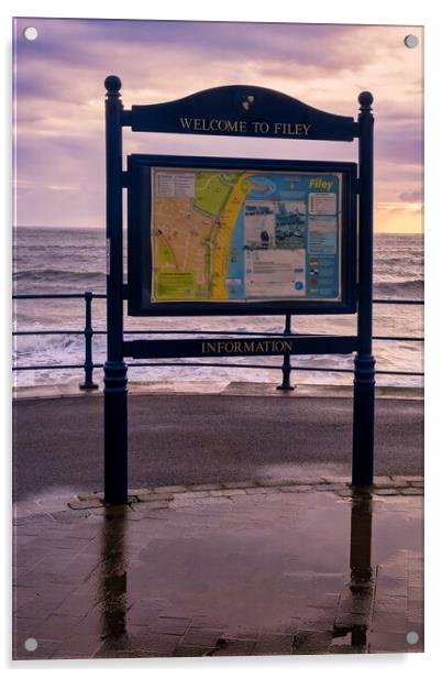 Welcome to Filey Acrylic by Tim Hill