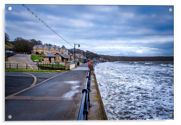 Filey Promenade Yorkshire Coast Acrylic by Tim Hill