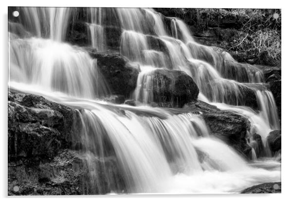 Majestic Monochrome Waterfall Acrylic by Tim Hill