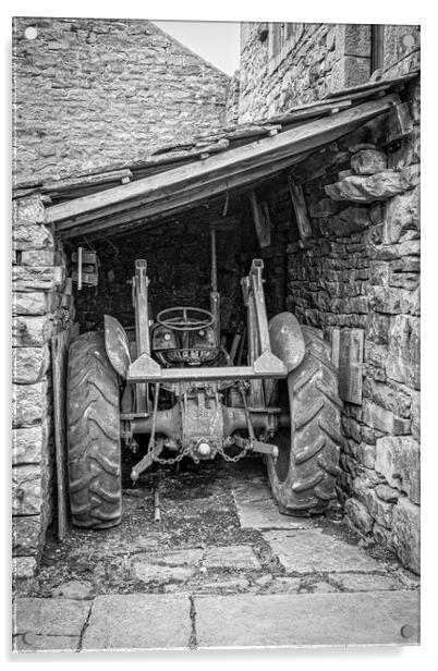 Rustic Charm of Yorkshire Tractor Acrylic by Tim Hill