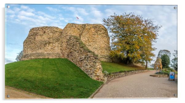 Pontefract Castle in Autumn Acrylic by Tim Hill