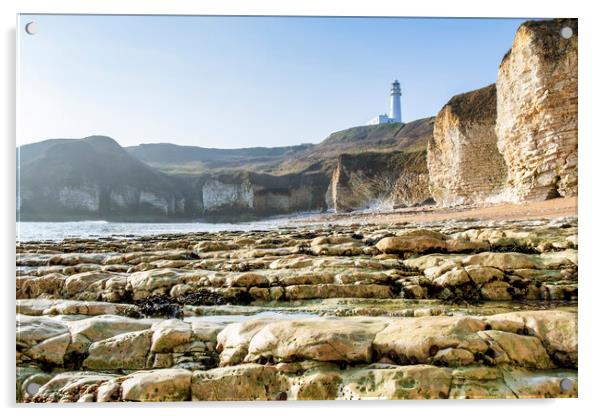 Majestic Lighthouse on Chalk Cliffs Acrylic by Tim Hill