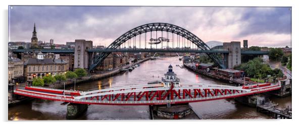 Iconic Newcastle Bridges Acrylic by Tim Hill
