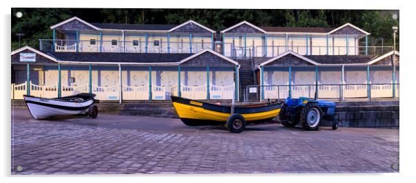 Filey Cobble Boat Ramp Acrylic by Tim Hill