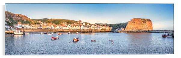 Staithes Harbour Panoramic Acrylic by Tim Hill