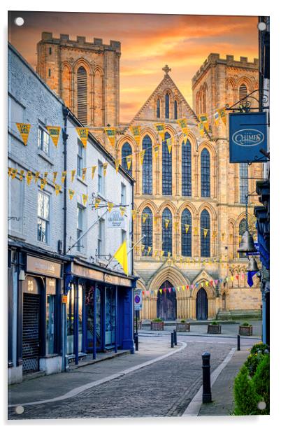 Ripon Cathedral from Kirkgate Acrylic by Tim Hill