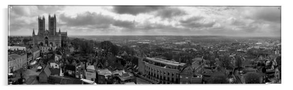 Lincoln City Panorama in Black and White Acrylic by Tim Hill