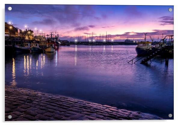 Scarborough Harbour North Yorkshire Acrylic by Tim Hill